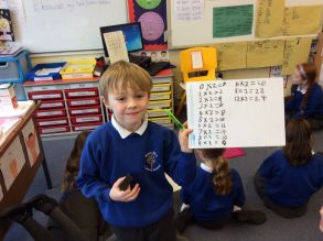 We are learning our two times tables.